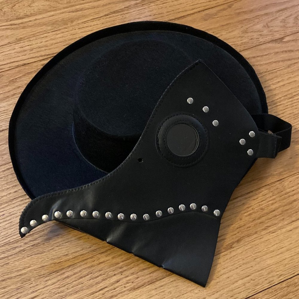 Plague Doctor Costume Hat and Mask